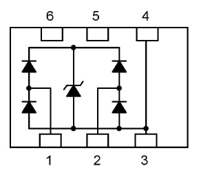 Block Diagram - Littelfuse AQ3400 1pF ±30kV Diode Array